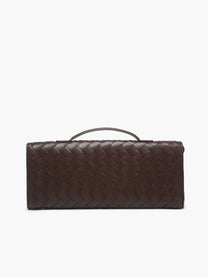 Woven Flap Shoulder Clutch Bag