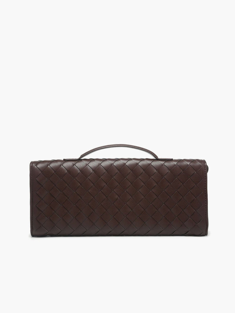 Woven Flap Shoulder Clutch Bag