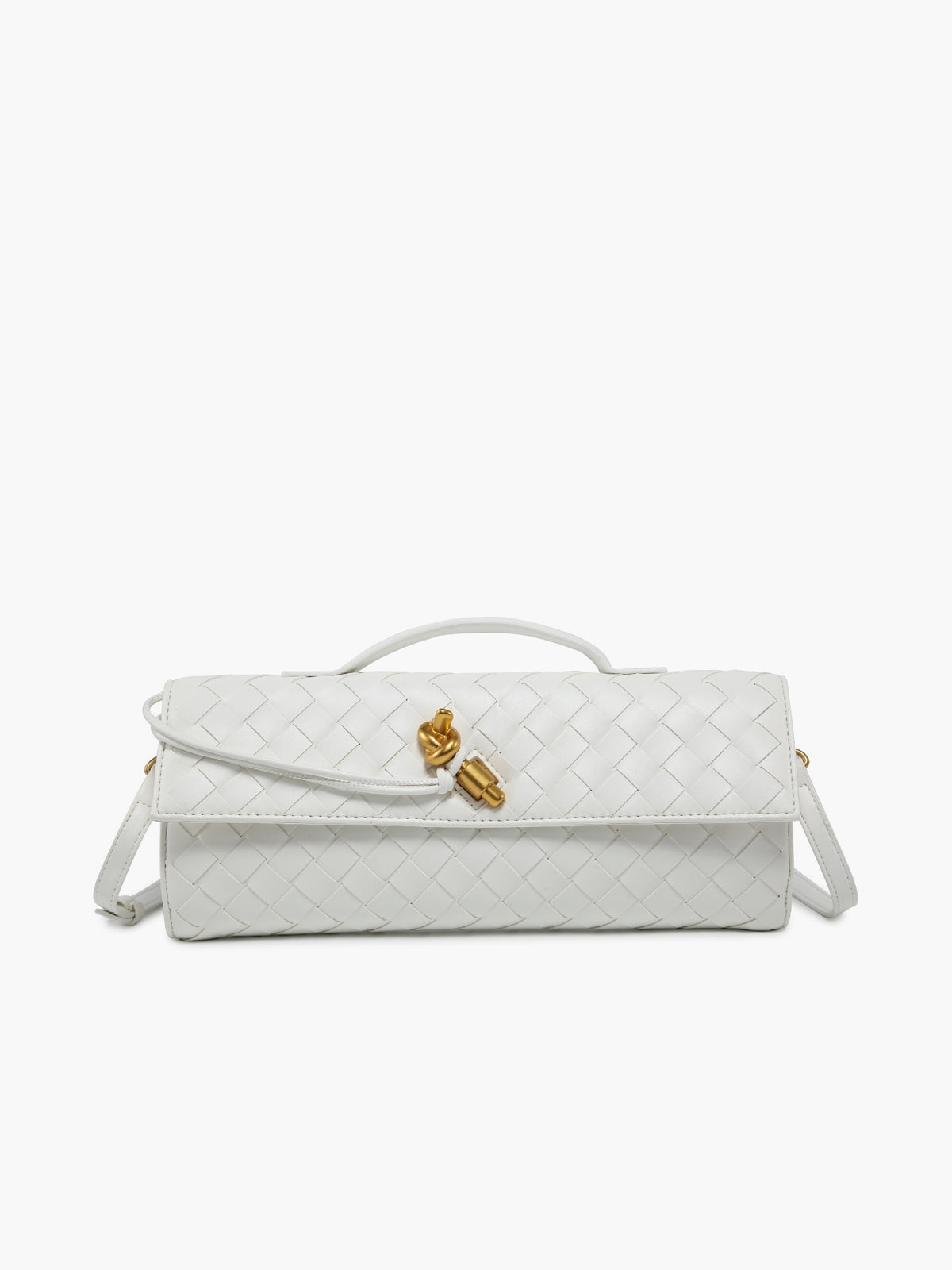 Woven Flap Shoulder Clutch Bag
