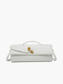 Woven Flap Shoulder Clutch Bag