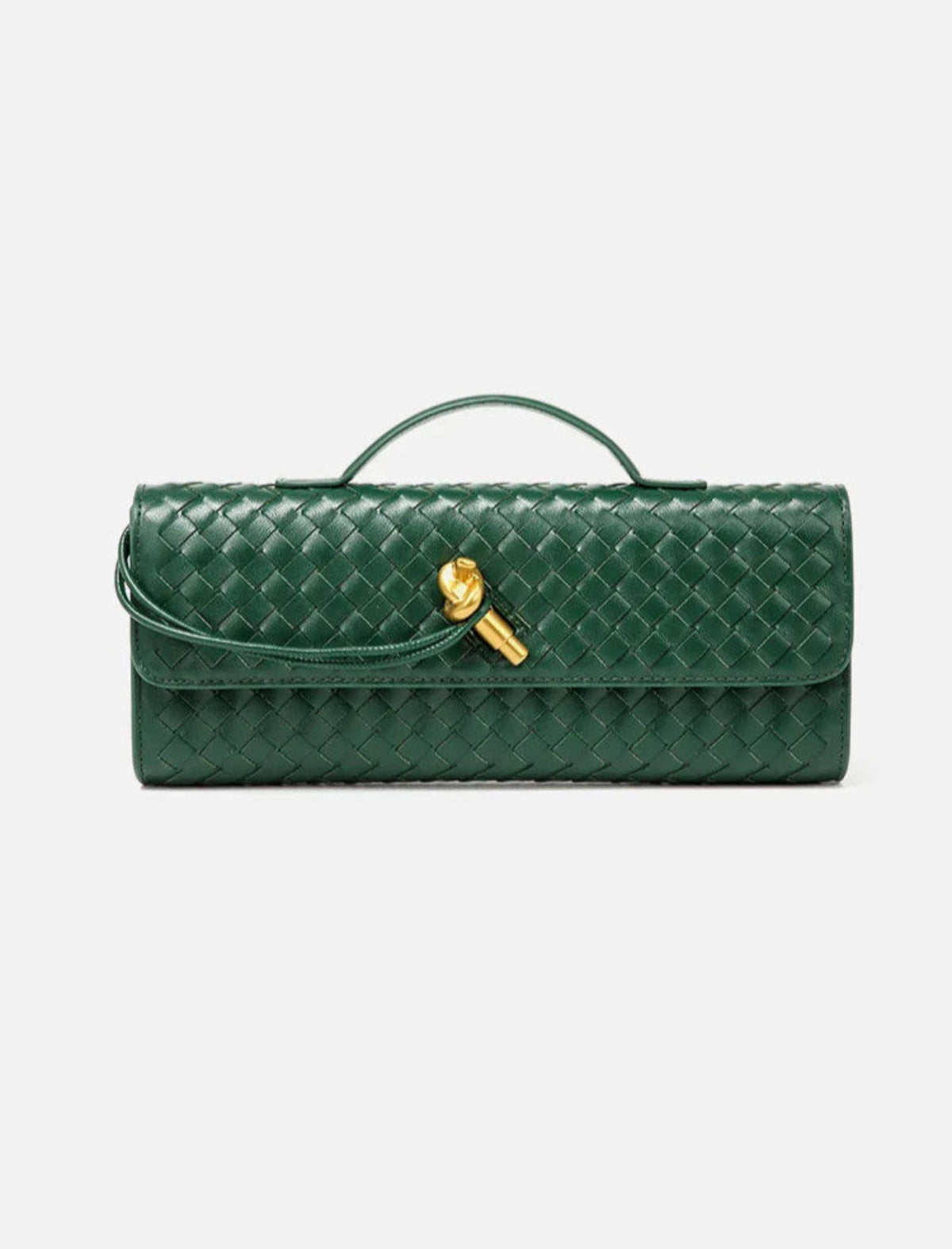 Woven Flap Shoulder Clutch Bag