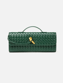 Woven Flap Shoulder Clutch Bag