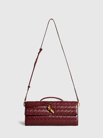Woven Flap Shoulder Clutch Bag