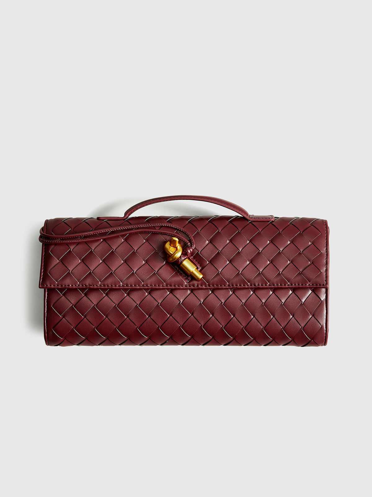 Woven Flap Shoulder Clutch Bag