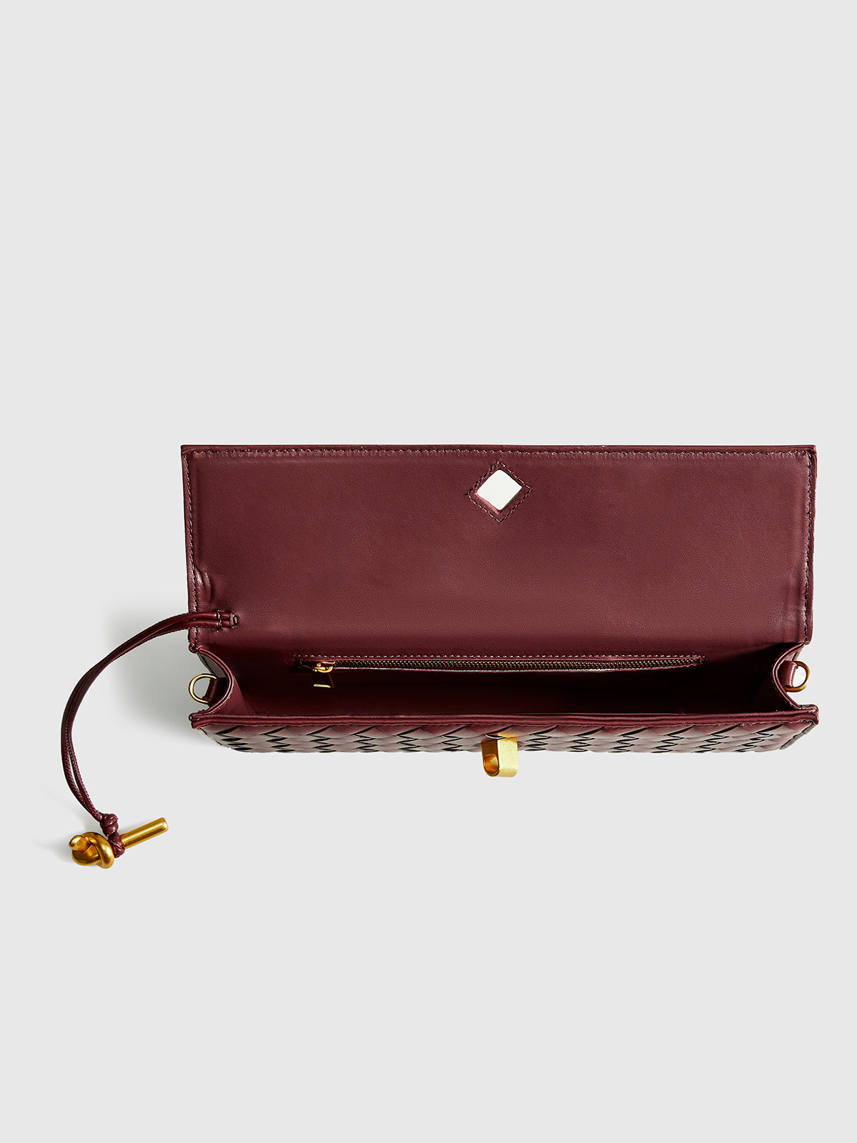 Woven Flap Shoulder Clutch Bag
