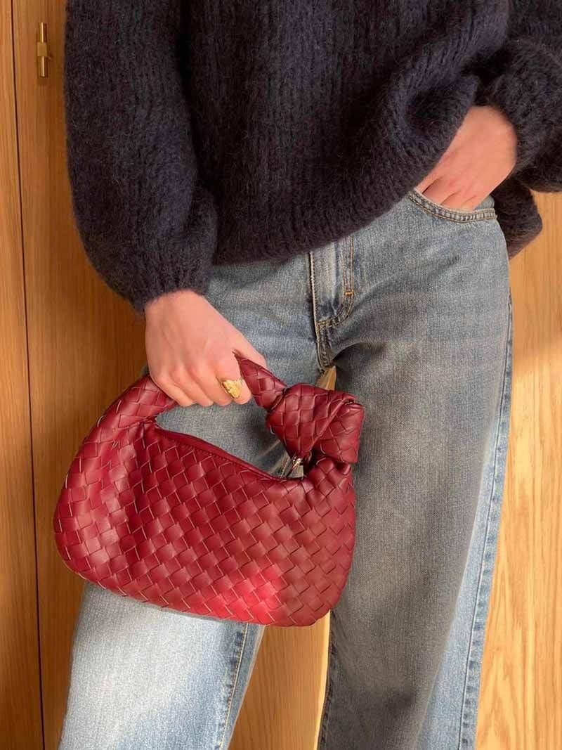 Woven Mini Handbag With Artistic Detailing