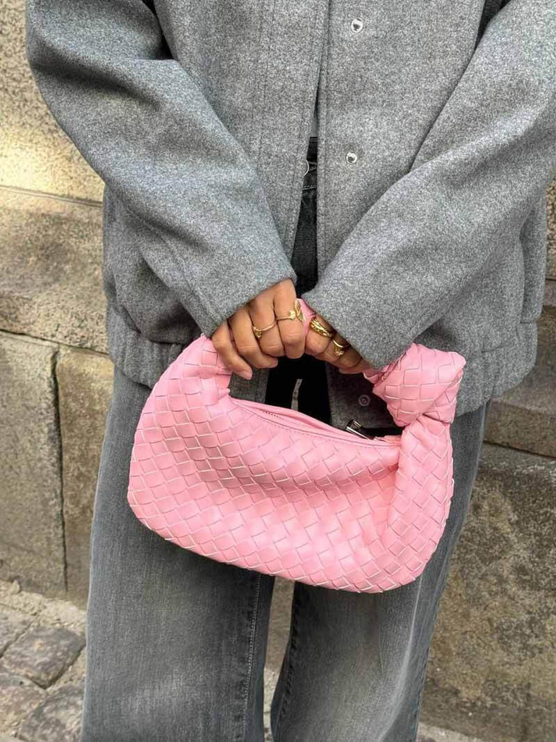Woven Mini Handbag With Artistic Detailing