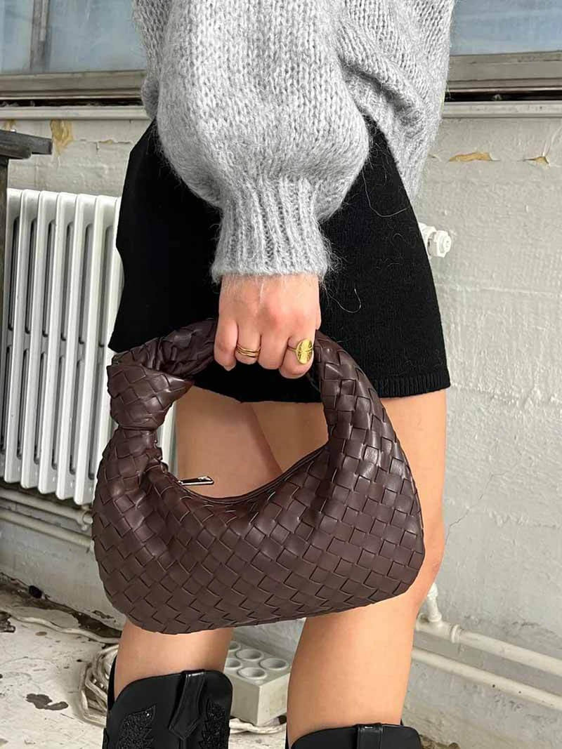 Woven Mini Handbag With Artistic Detailing