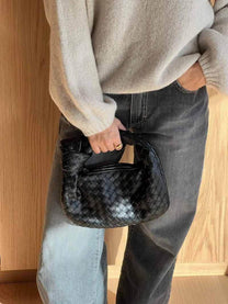 Woven Mini Handbag With Artistic Detailing