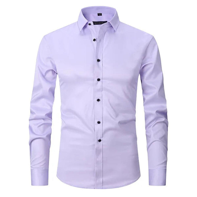 Wrinkle-Free Elastic Men&#39;s Slim-Fit Shirt