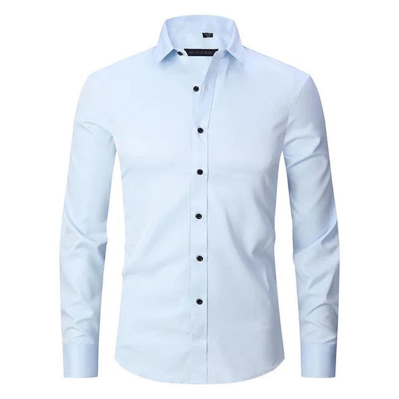 Wrinkle-Free Elastic Men&#39;s Slim-Fit Shirt