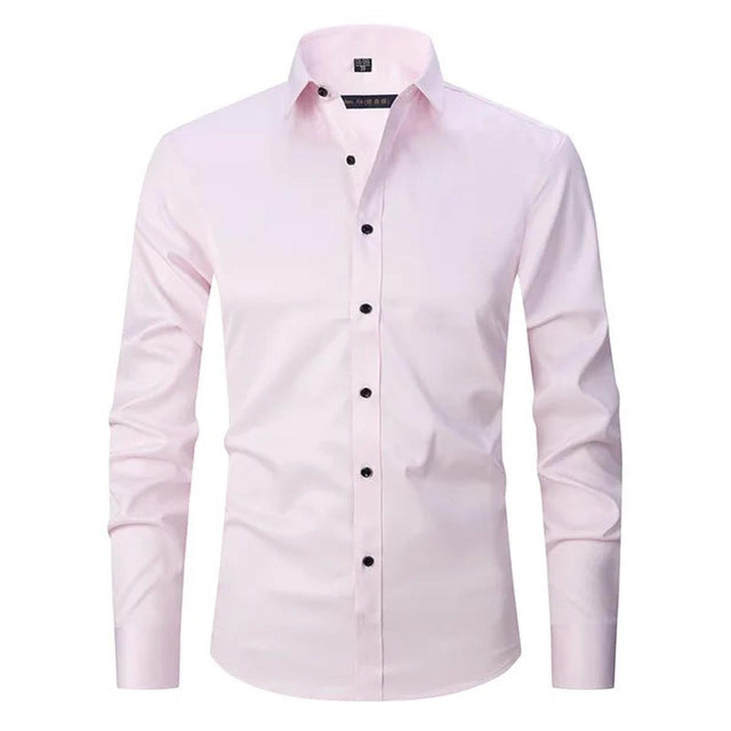 Wrinkle-Free Elastic Men&#39;s Slim-Fit Shirt