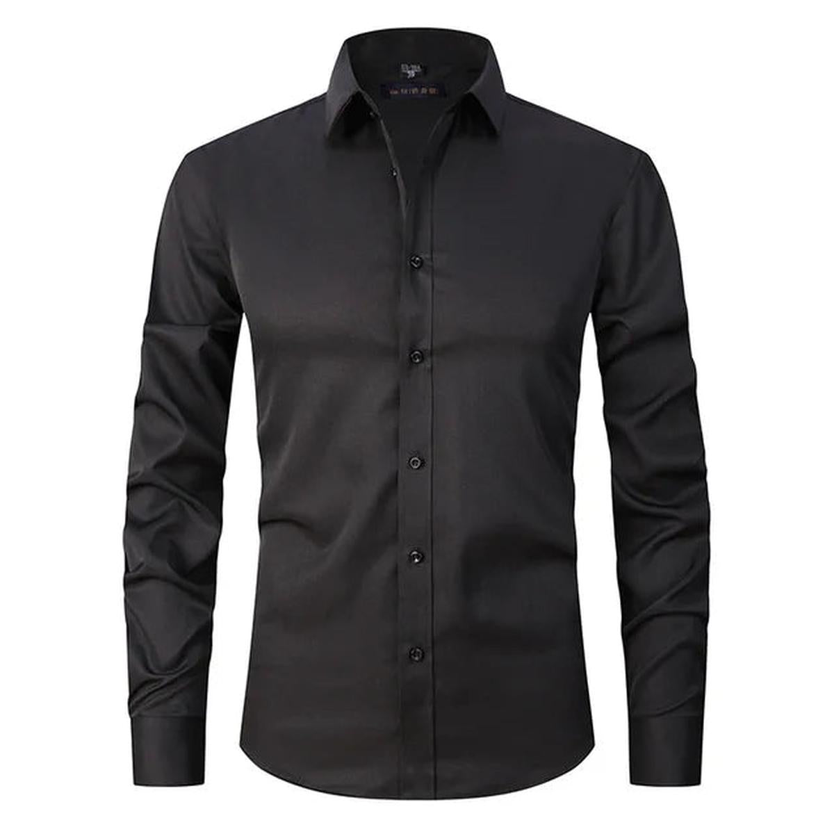 Wrinkle-Free Elastic Men&#39;s Slim-Fit Shirt
