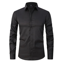 Wrinkle-Free Elastic Men&#39;s Slim-Fit Shirt