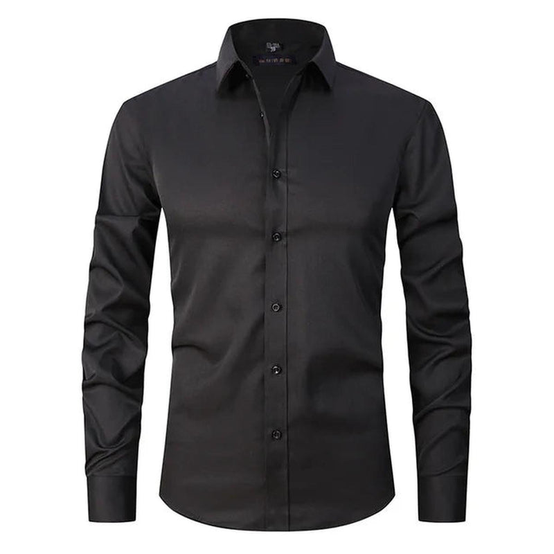 Wrinkle-Free Elastic Men&#39;s Slim-Fit Shirt