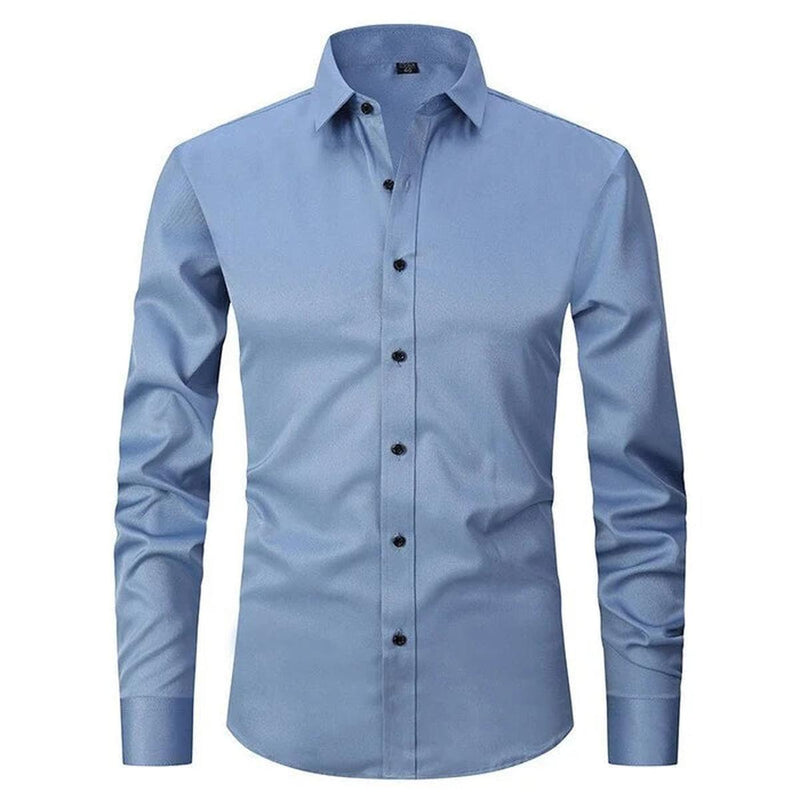 Wrinkle-Free Stretch Shirt For Men - Breathable Slim Fit Design