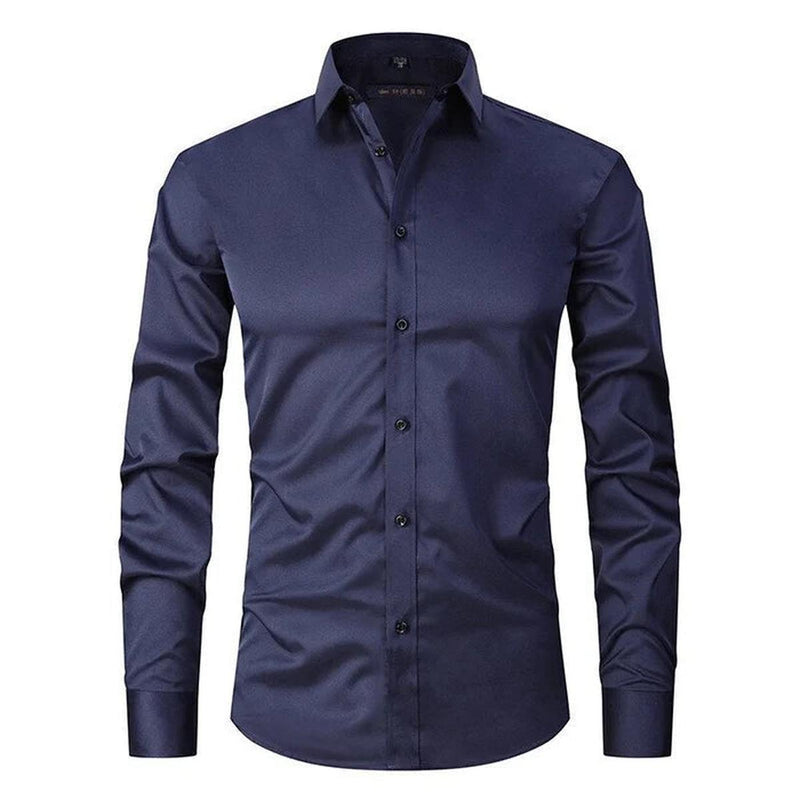 Wrinkle-Free Stretch Shirt For Men - Breathable Slim Fit Design