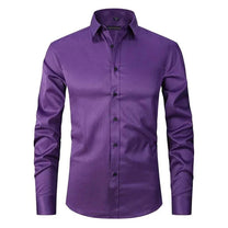 Wrinkle-Free Stretch Shirt For Men - Breathable Slim Fit Design