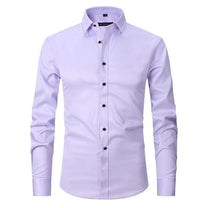 Wrinkle-Free Stretch Shirt For Men - Breathable Slim Fit Design
