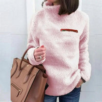 Zipper Detail Turtleneck Pullover Sweater