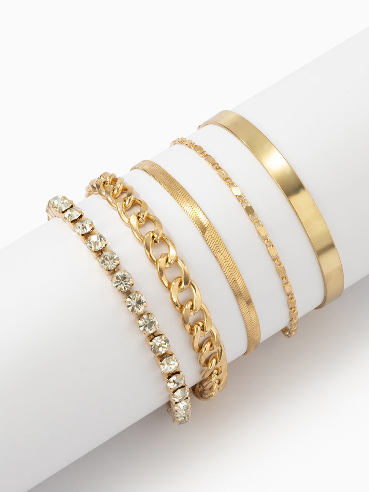 Zirkonia Chain Bracelet Set