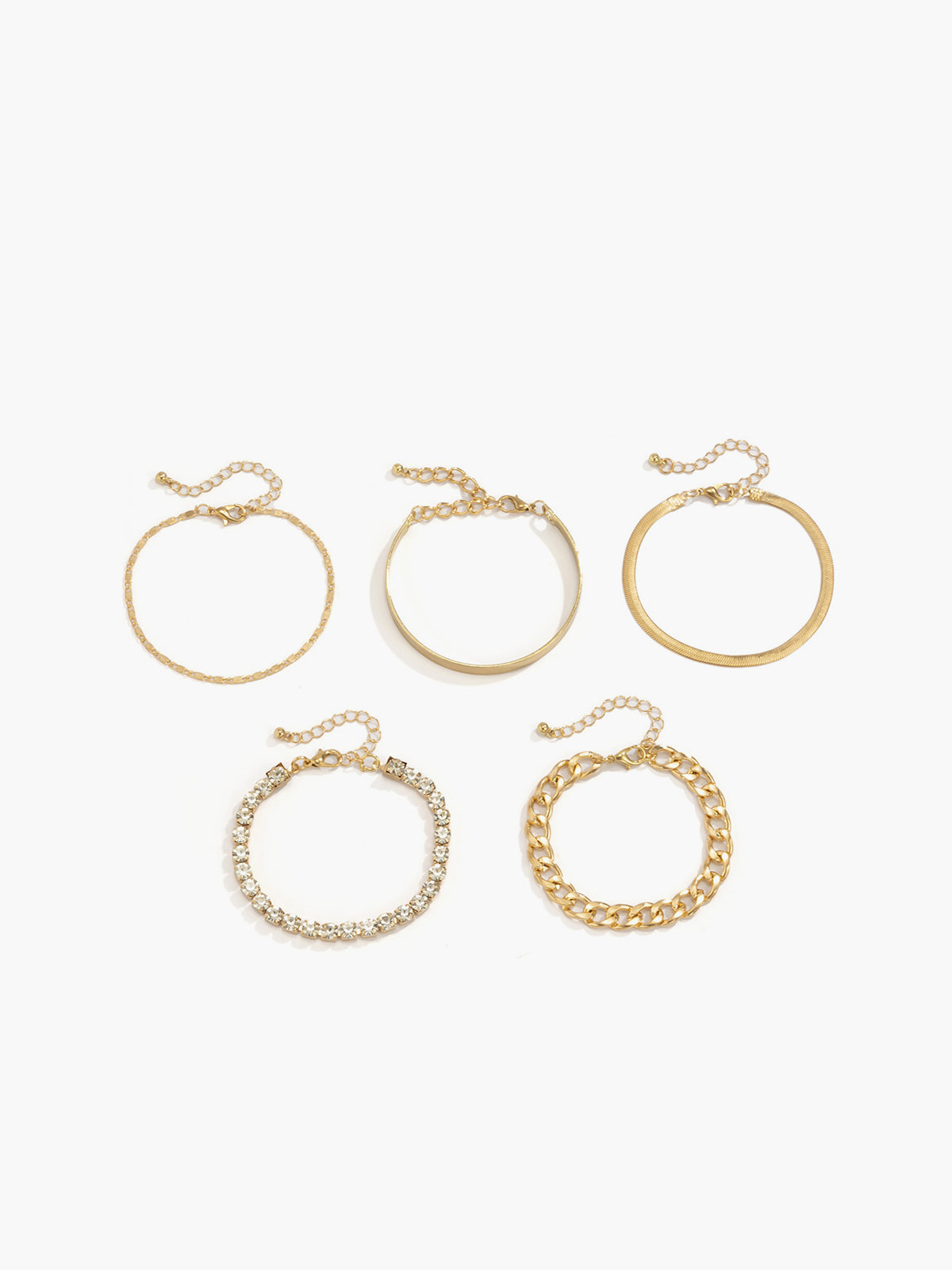 Zirkonia Chain Bracelet Set