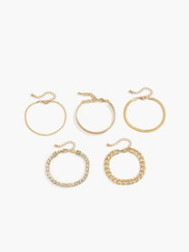 Zirkonia Chain Bracelet Set