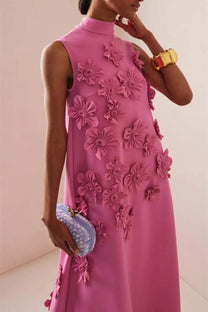 Flower Embellished Sleeveless Maxi Dress